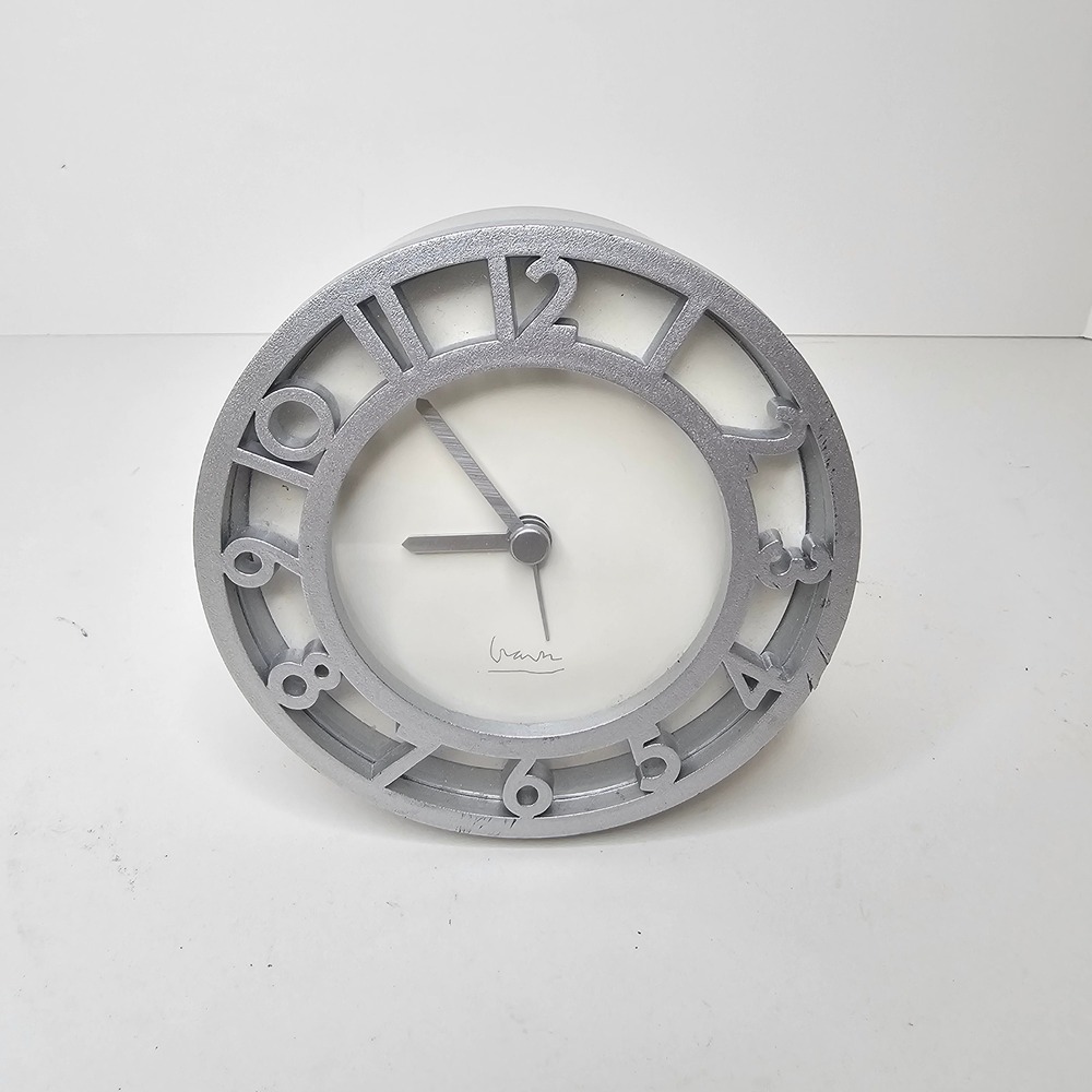 Umbra Silver Modern Cutout Number Desk Alarm Clock Minimalist Decor